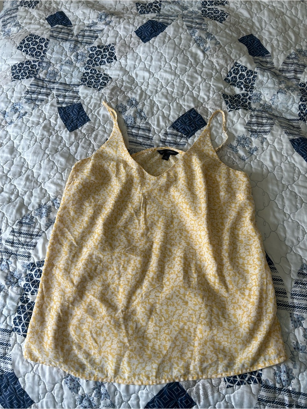 Banana Republic Yellow Floral V-Neck Cami